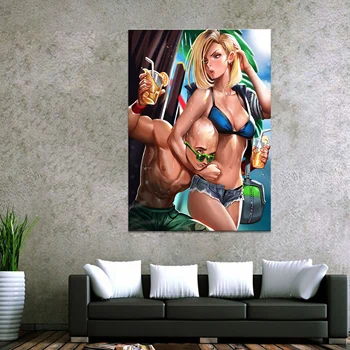 

5 Piece HD Cartoon Pictures Dragon Ball Number 18 Poster Canvas Paintings Wall Art for Home Decor Poster Canvas Wholesale