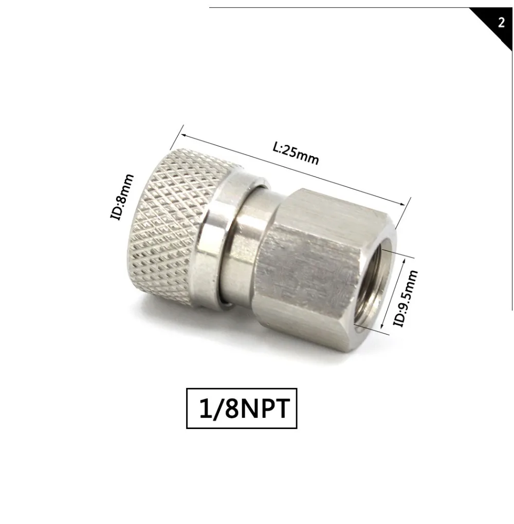 Пейнтбол PCP ВВС нержавеющая сталь 1/8NPT штекер Женский БЫСТРОРАЗЪЕМНАЯ муфта фурнитура для соединителя Air разъем 2 шт./компл. компл