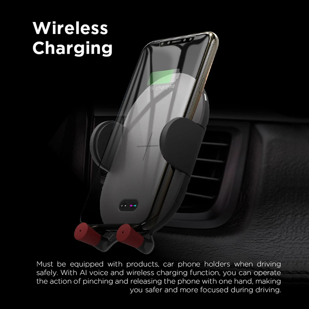 Автомобильный держатель Batmax Qi Беспроводное зарядное устройство для iPhone Xs Max XR X 8 Plus Быстрая зарядка Быстрое беспроводное автомобильное крепление для samsung S9 S8