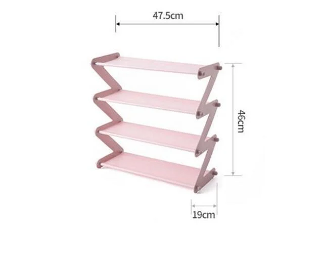 DIY Z Образный большой стеллаж для хранения обуви полка 4 слоя ABS пластик нетканый шкаф Органайзер держатель обувь Органайзер Подставка Полка