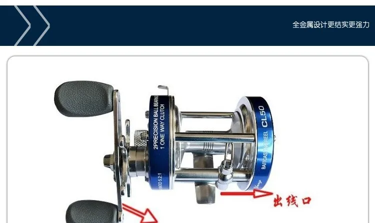Боковое круглое металлическое барабанное колесо, правая рука, CL20-90, морские лодки, для рыбалки, эталонная приманка, катушка, рыболовные снасти, приманки, катушки