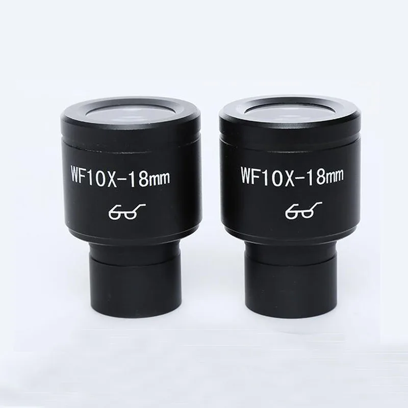 

2 pcs WF10X/18mm High eyepoint Wide Angle Eyepieces lens for Biological Microscope wholesale free shipping