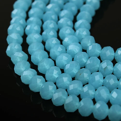

Lacoogh 2Strand 4/6/8mm Charms Sky Blue Natural Stone Flat Bead Crystal Loose Spacer Beads For DIY Jewelry Making Wholesale