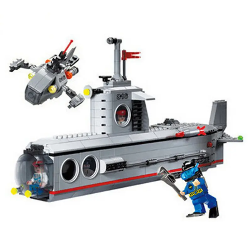 

Enlighten Military Submarine Scout Boat Deep Sea Adventure Model Building Blocks Sets Bricks Kids Educational Toys