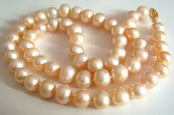 

9-10mm natural south sea pink pearl necklace 18 inch