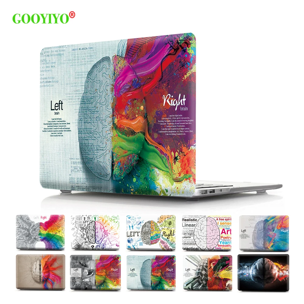 

GOOYIYO - 2018 New Laptop Hard PC Case For Macbook Air 13 11 Case Left&Right Brain PC Cover Computer Retina Pro 12 13 15 Shell