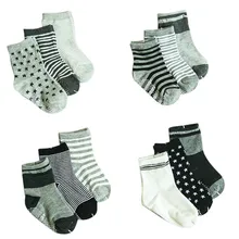 12 пар спортивных носков детские Нескользящие хлопковые носки Детские Полосатые кроссовки со звездами носки для детей#2N30