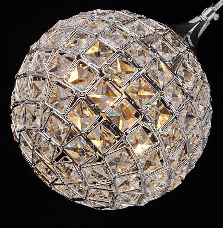 Светодиодный подвесной светильник в форме шара, люстра Cristal Lampara Colgante для декора Лофт, подвесной светильник, подвесной светильник E27, абажур Dia20 см, светильник