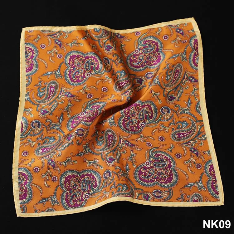 NK Dot Пейсли якорь елочка носовой платок натуральный шелк сатин мужской носовой платок Модный классический свадебный карман квадратный
