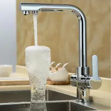 Твердый латунный хромированный осмос обратный три потока воды фильтр кран Три способа смеситель для раковины 3 способа кухонный кран