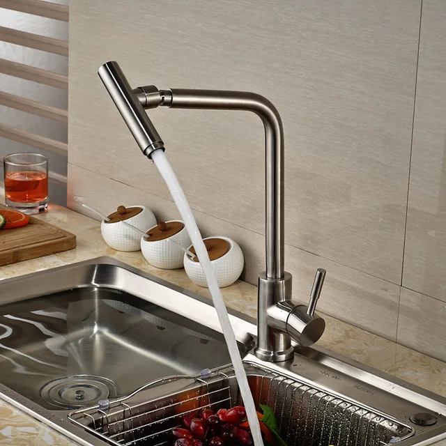 Best Price Creative Swivel/rotation Spout Kitchen Mixer Taps Single Handle Kitchen Faucet Brushed Nickel Finished Best Price Creative Swivel/rotation Spout Kitchen Mixer Taps Single Handle Kitchen Faucet Brushed Nickel Finished