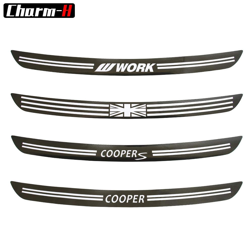 5D carbon fibre Vinyl Car rear bumper Trunk load edge Protector guard Trim Decal stickers for MINI Cooper S JCW R56 Cabrio R57