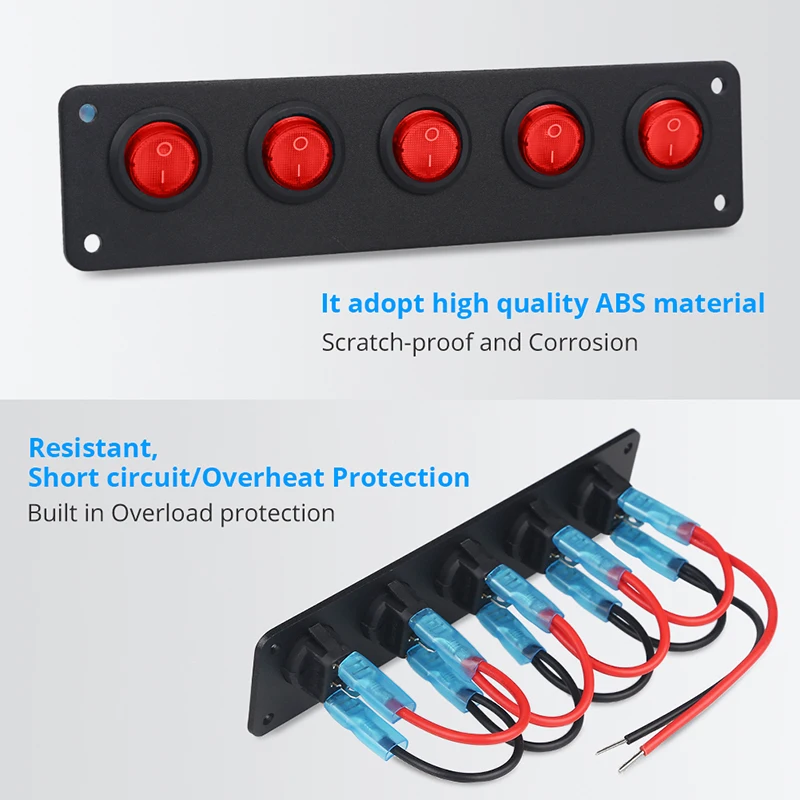 5 ВКЛ-ВЫКЛ кнопка переключения перекидной переключатель Панель DC 12 V-24 V Водонепроницаемый размыкатели цепи морской катер светодиодный переключатель Панель автомобиля 12v