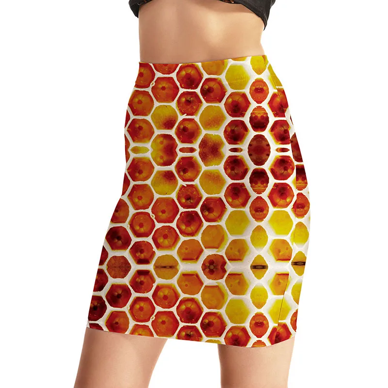Новое поступление 0019, женская летняя облегающая мини-юбка с 3D принтами Sick of man - Цвет: 0009