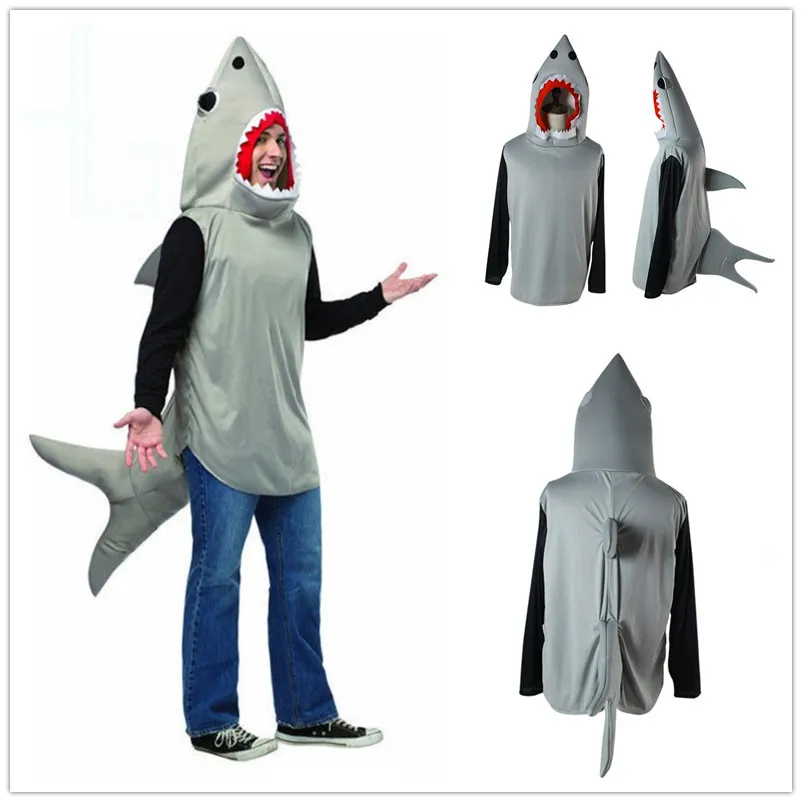 

Unisex Sharks Cosplay Animal Adult Hoodie Stage Fancy Top Halloween Christmas Costumes