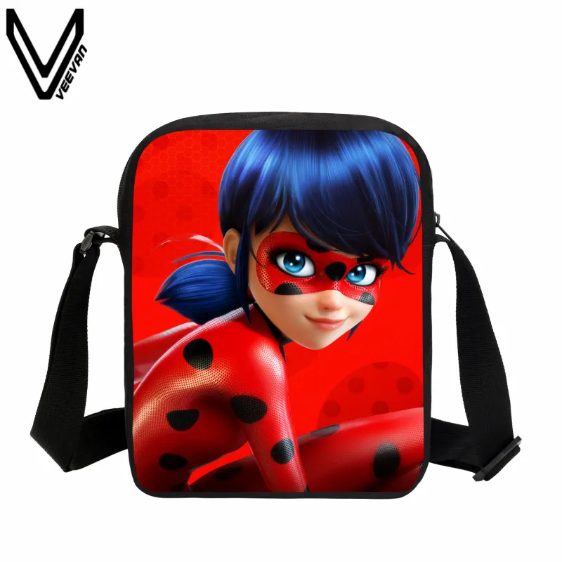 

VEEVANV 2019 Cute Ladybug School Bags Anime Miraculous Ladybug Women Handbag Teenager Messenger Bags Mini Shoulder Bag Kids Gift