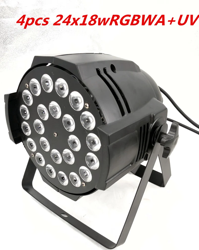 

4pcs 24x18W LED Par Lights lamp rgbwa uv 6in1 led par light for dj dmx dj light