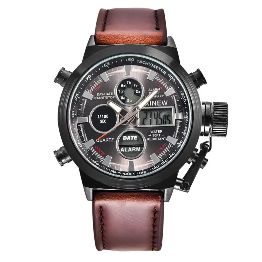 

XINEW Men Watch Sport Military Army LED Watches Stainless Steel Watches Men Clock Horloges Mannen Wristwatch Mens Quartz-watch