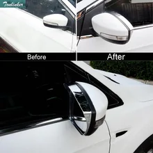 Tonlinker 2 PCS DIY Car Styling NEW ABS Chrome Mirror The Rearview Mirror Rain Eyebrow Cover Case Stickers for FORD KUGA Parts