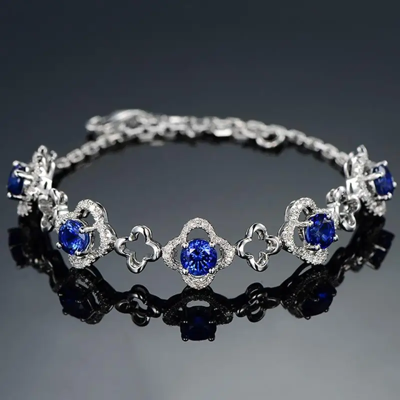 Sangdo женщина девушка мода изысканный браслет элегантный моделирование Ocean Blue Crystal