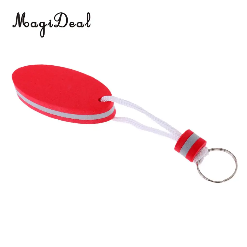 MagiDeal 5 Pieces Oval Shaped EVA Foam Floating Key Ring Boat Keychain for Marine Fishing Rafting Canoeing Sailing Accessories