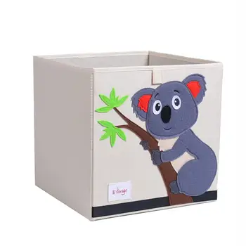 

1 Pc Toys Storage Bins Cartoon Patterned Foldable Washable Toy Storage Container Book Organizer for Store Clothes Toys Books