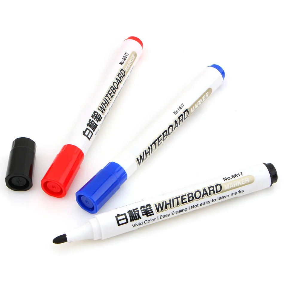 Whiteboard Marker Red Black Blue Ink Pen For White Board Stationery