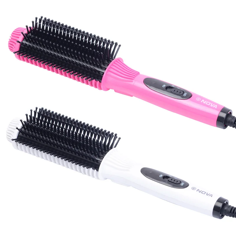 

Electric hair straightener and curler 2 in 1 Brush Fast Curly Hair Straight Comb curling Iron Auto Straightening Brush for Woman