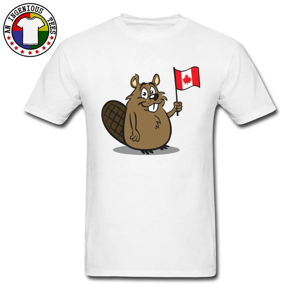 Футболка Beaver с рисунком канадского флага для студентов 100% хлопок свободные