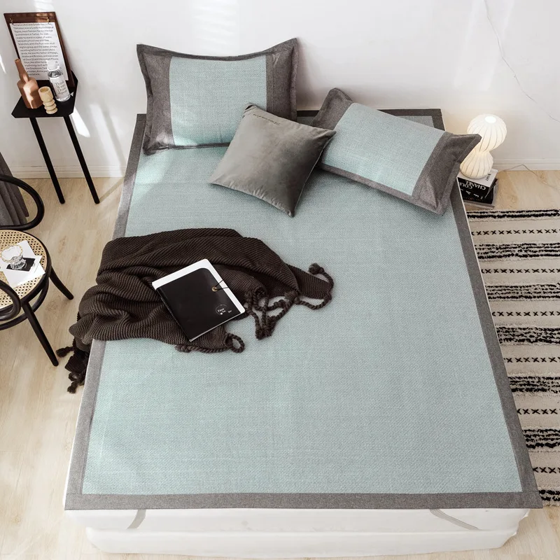 

Klonca high end bed mat set Simple pure pigments elegant summer bedding mat health care rattan mat