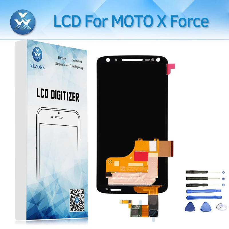 AMOLED для Motorola Moto X Force xt1580 ЖК-дисплей с каркасом сенсорный экран сборки планшета 5 4