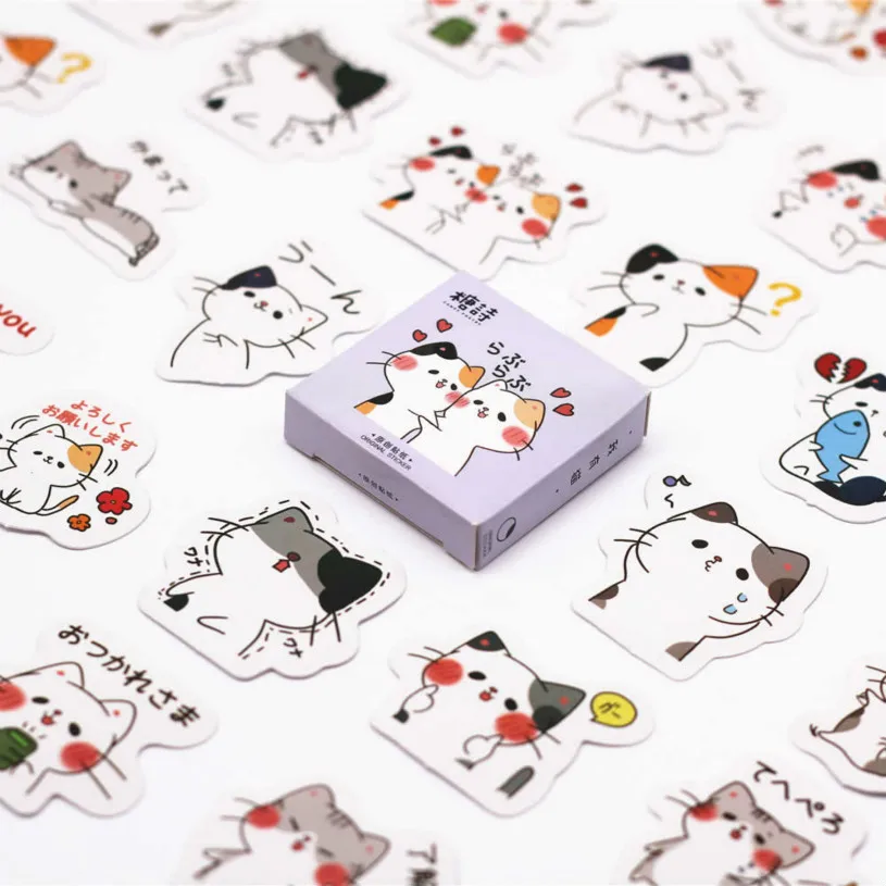 40 шт./компл. симпатичный блокнот с кошкой Kawaii планировщик для скрапбукинга