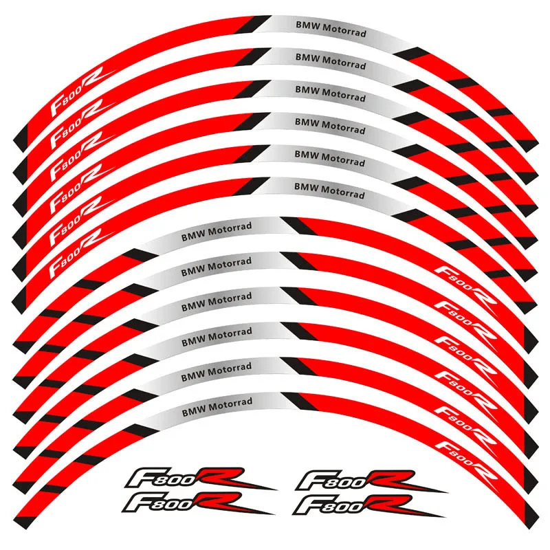 Новинка, высокое качество, 12 шт., подходят для мотоцикла, колеса, стикер, полоса, светоотражающий обод для BMW F800R