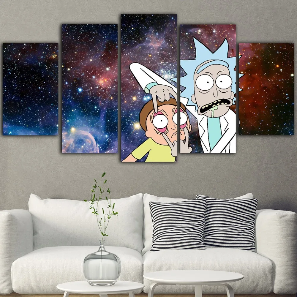 Картина рик и морти на холсте