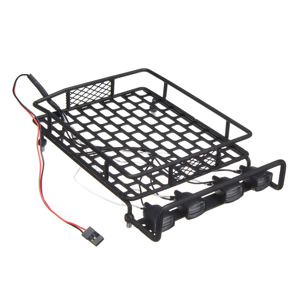 

Roof Luggage Rack RC 1/10 LED Light Durable For Wrangler Tamiya CC01 CR01 SCX10 VS998