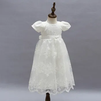 

Baby Girls 1 Year Birthday lengthened Dresses For Baptism Christening Gowns Wedding Party Pageant Dress Newborn Toddler