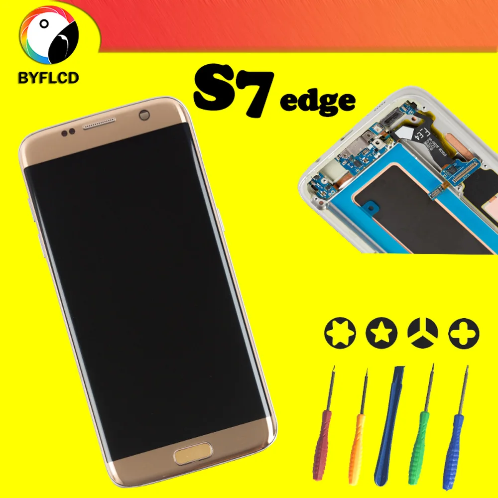 

Original AMOLED Lcd For Samsung S7 edge screen G935 G935F Display For Samsung Galaxy S7 edge Lcd with Burning shadow Display