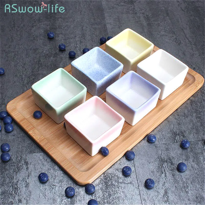 Ceramic Small Square Bowl Mini Bowl Multi-Color Dessert Sauce Vinegar Dishs Porcelain Dinner Sets Tableware Tray Kitchen Stuff Ceramic Small Square Bowl Mini Bowl Multi-Color Dessert Sauce Vinegar Dishs Porcelain Dinner Sets Tableware Tray Kitchen Stuff