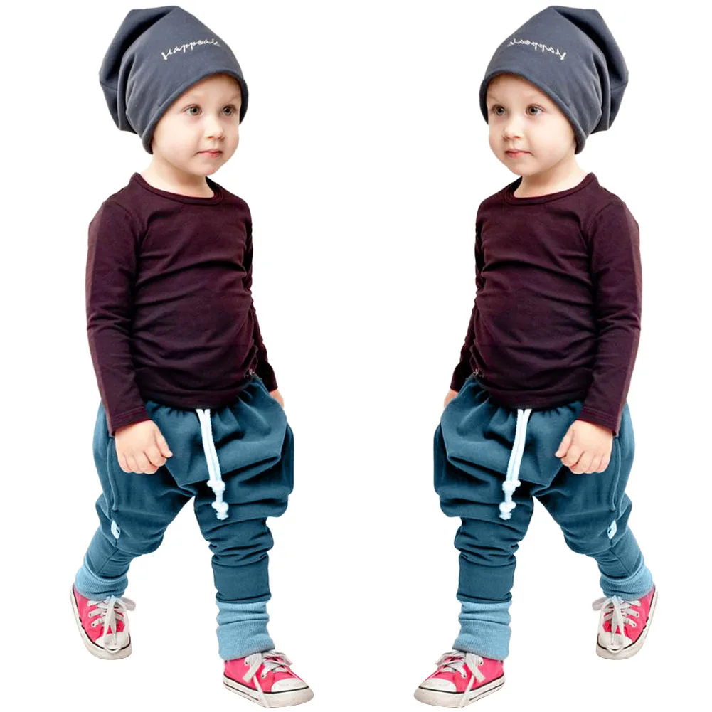 

2019 New 2pcs/set Children Clothes Set Kids Baby Boys Long Sleeve T-shirt Tops+Harem Pants Clothes Outfit Set 2-6Y Spring Autumn