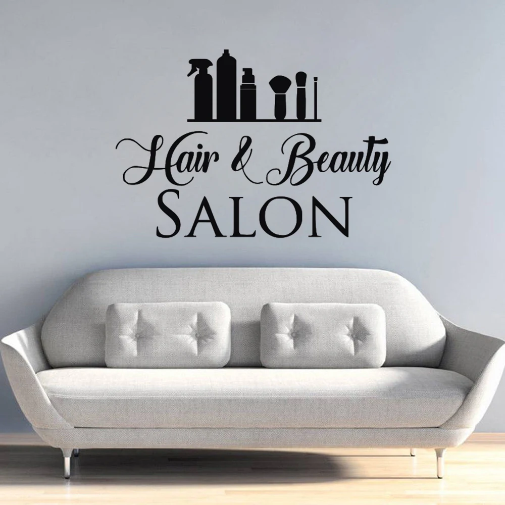 Hair Salon Vinyl Wall Decal Hair and Beauty Salon Logo Wall Sticker