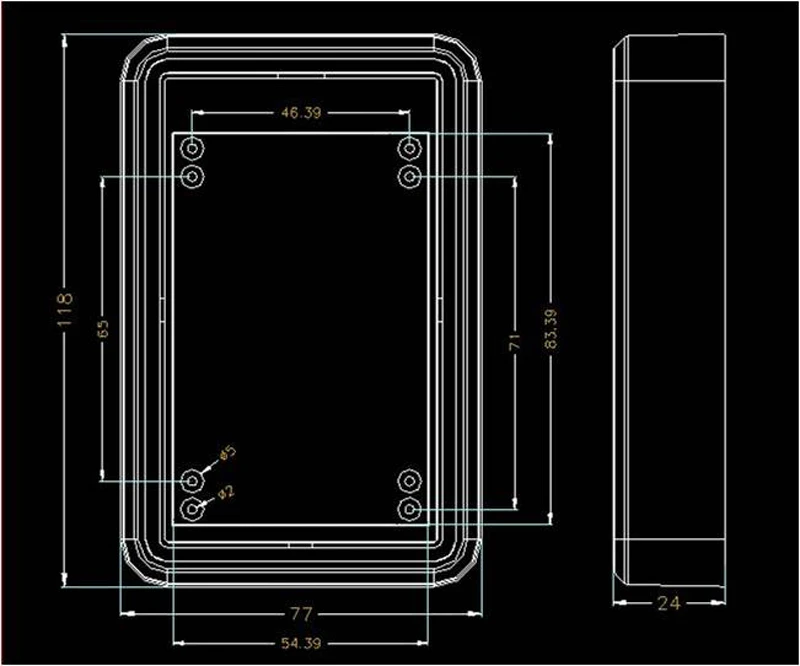 1 шт. 118*77*24 мм IP54 маленький пластиковый корпус для контроля доступа DIY RFID считыватель карт чехол для машины контроля доступа