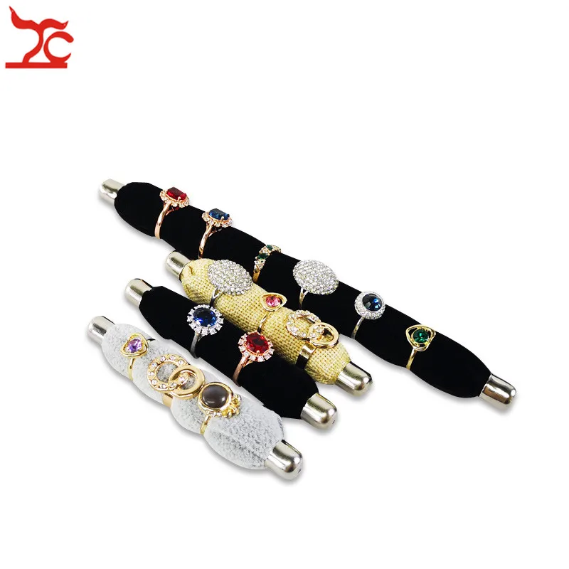 

Sponge flocking velvet ring stick jute black & gray velvet jewelry props display stick length 4 colors optional free shipping