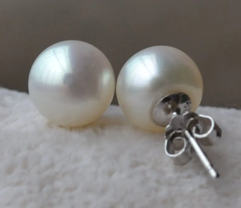New Perfect Pearl Earrings 8-9mm White Color Freshwater Stud 925 Silver Jewelry | Украшения и аксессуары