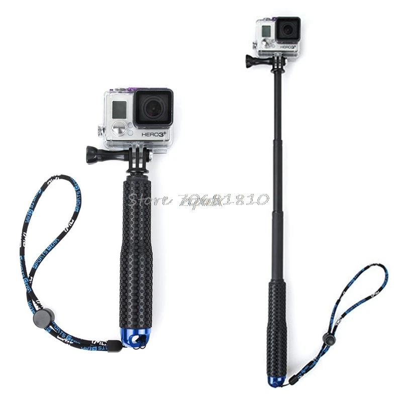

1 Set Extendable Pole Mini Selfie Stick Waterproof Monopod Blue For GoPro Hero 4/3/3+ New