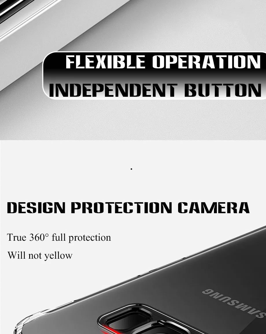 Противоударный Прозрачный чехол для Samsung Galaxy S6 S7 S8 S9 S10 чехол Крышка для телефона из мягкого ТПУ и силикона для S6 S7 край S8 S9 S10 Plus Note 8 9 чехол