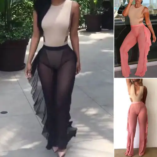 plus size sheer swim pants