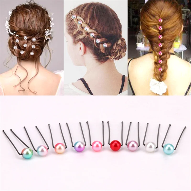 

40Pcs Korean Style Women Accessories Hairpins Candy Pearl Hair Clip Bridal U Shaped Headdress Hair Accessories for Women Wedding