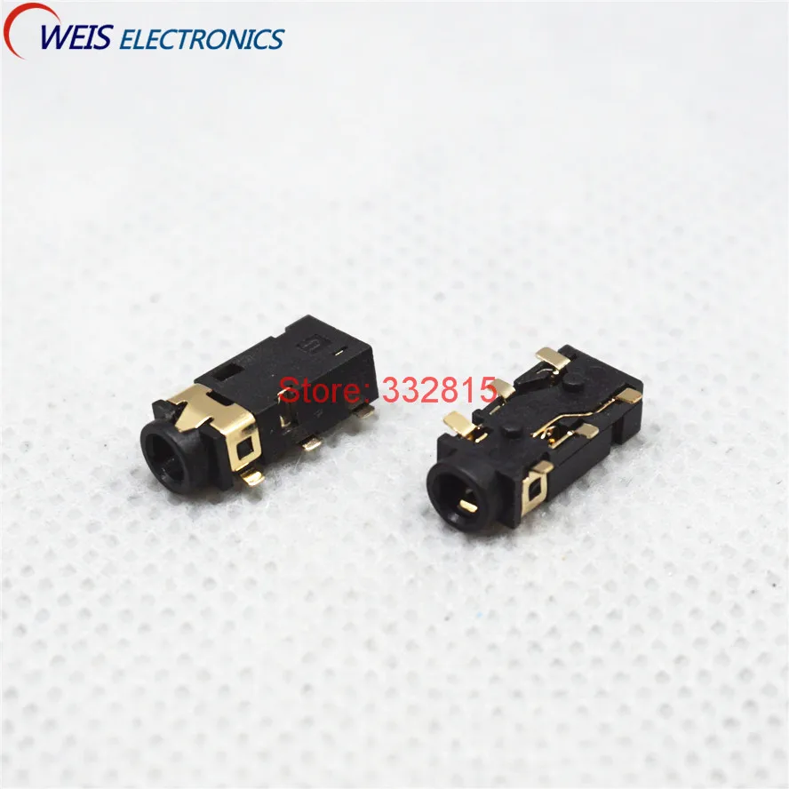 

10PCS PJ-242 2.5MM Headphone jack socket female connector for Audio video 3+3 SMD 6P Good quality Free shipping