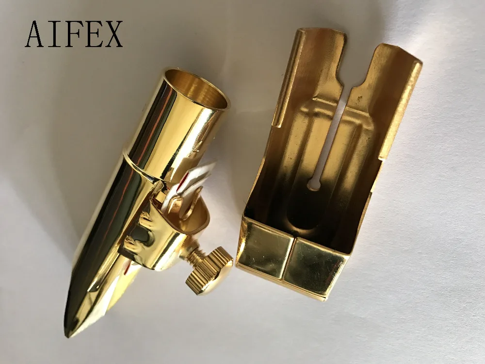 

Professional Custom Logo Sax Mouthpiece Guita New AIFEX Gold Metal Alto Saxophone Sax Mouthpiece Bb Cap Ligature #7