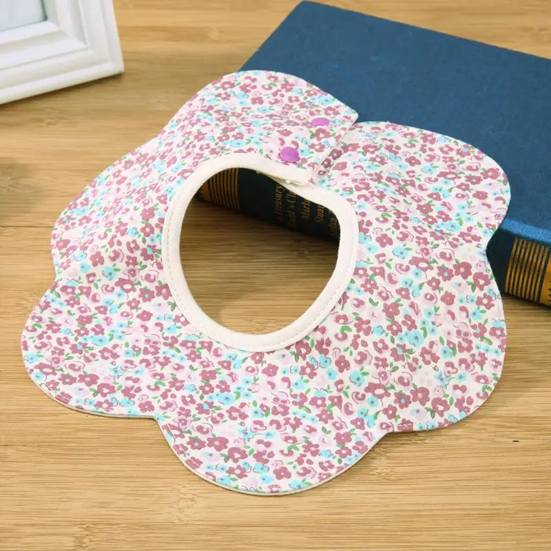С цветочным принтом 360 градусов круглой формы для новорожденных Кормление ткань слюны Полотенца Водонепроницаемый 4-Слои хлопок детские